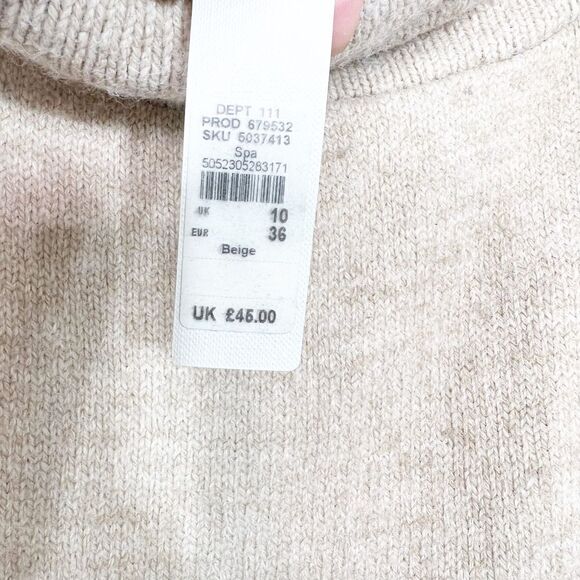 River Island Sweater Dress Tan Size 10 New - Picture 6 of 8